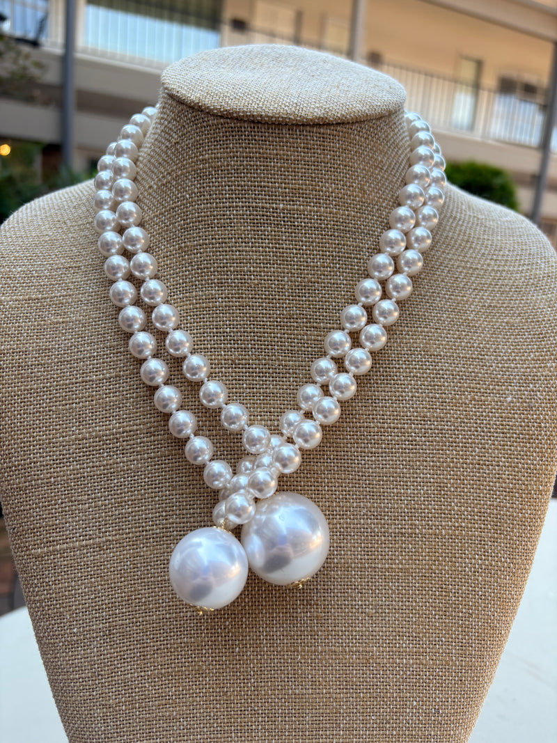 Double Pearl Necklace