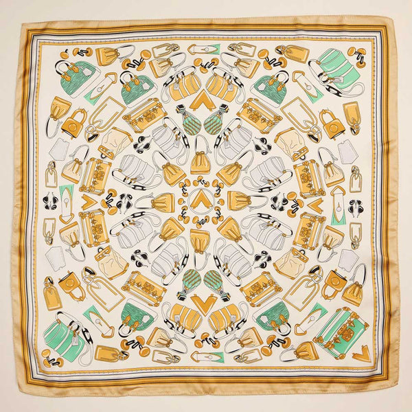 Handbag Satin Scarf: Beige