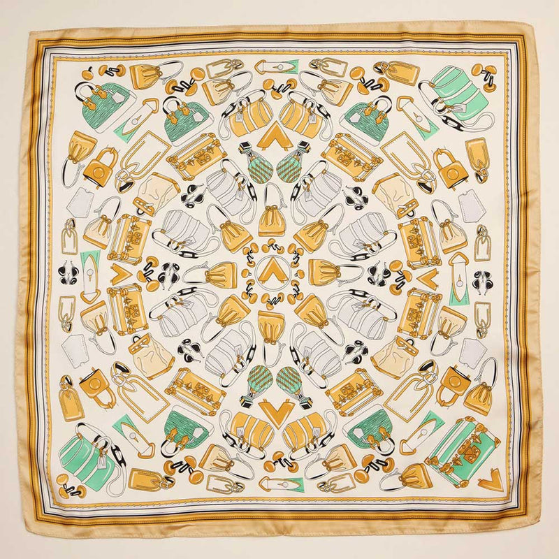 Handbag Satin Scarf: Beige