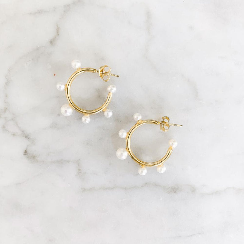 Pearl Hoops - S