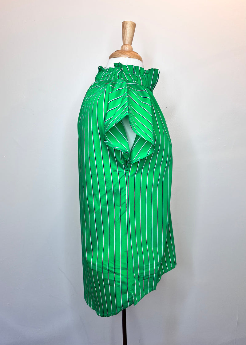 Emily Top - Green Stripe