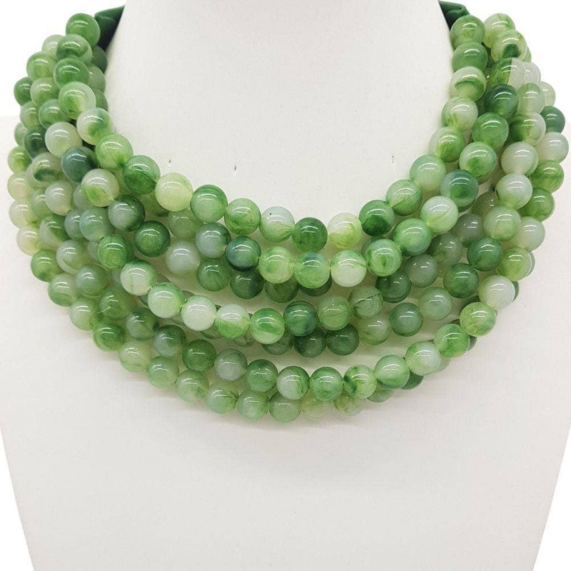 Green Chunky Beaded Layered Necklace