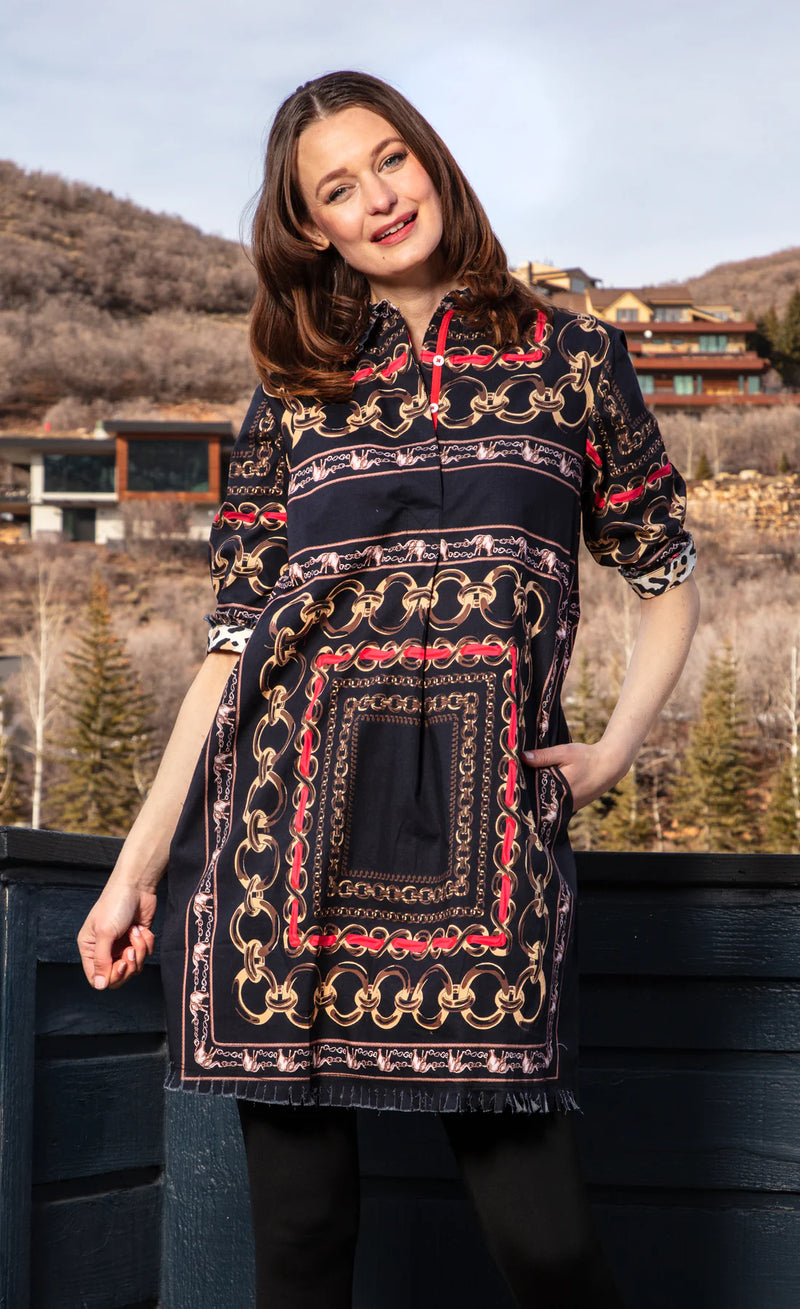 Chatham Dress Black Links with Ellies