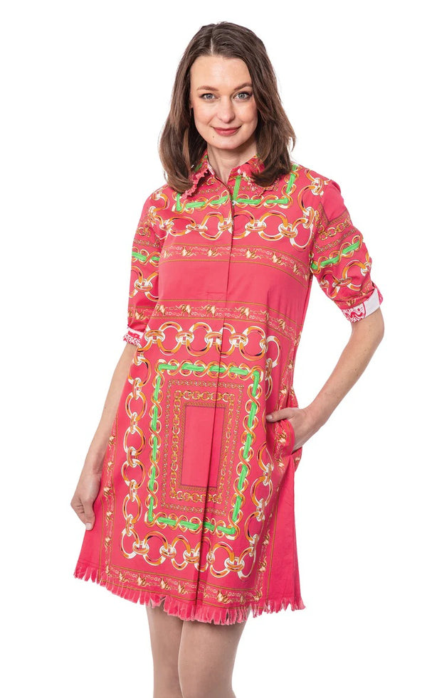 Chatham Dress - Pink Green Links