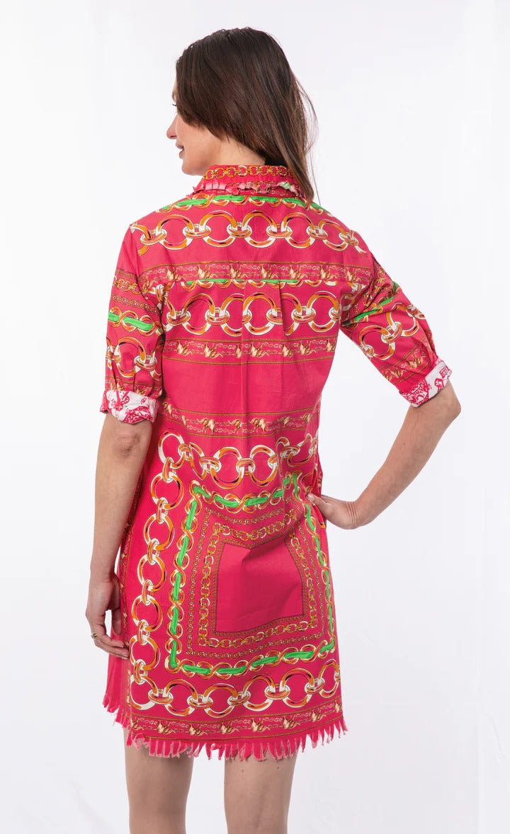 Chatham Dress - Pink Green Links