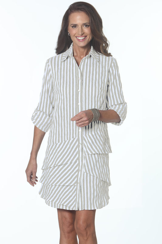 Panama Button Front Dress