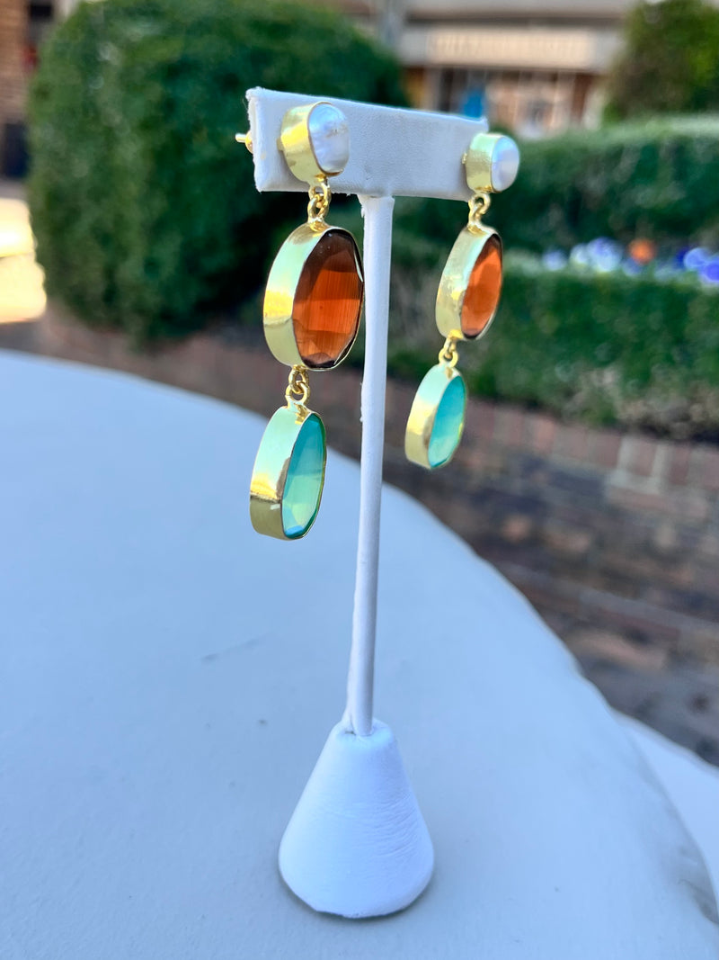 Pearl, Honey Quarts and Mint Chalcedony