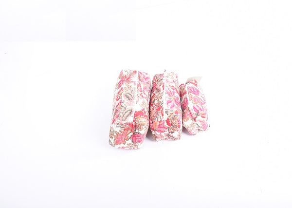Set of 3 Quilted Pouches - 2 Colors