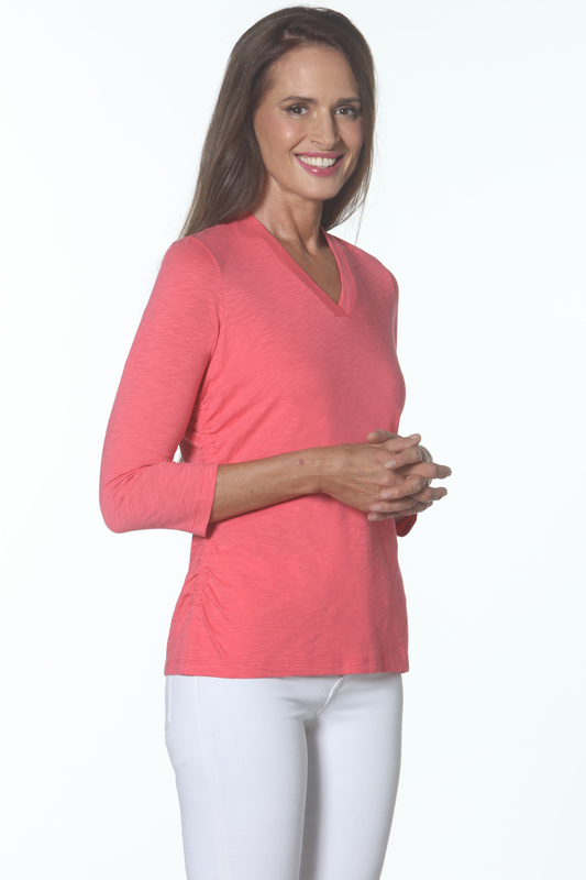 Featherweight Tee with Side Ruching - 2 Colors