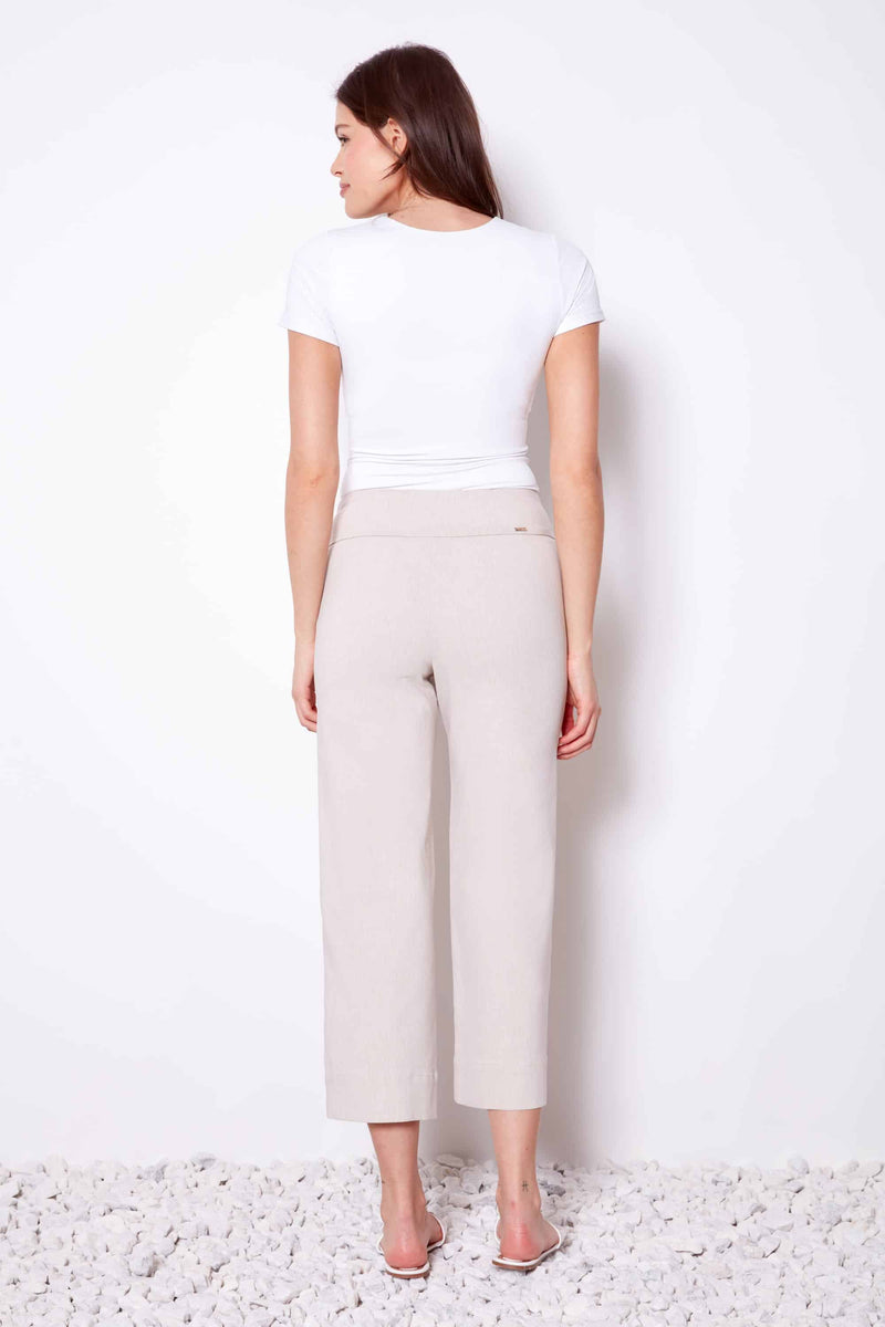 Linen Effect Techno Cropped Pant