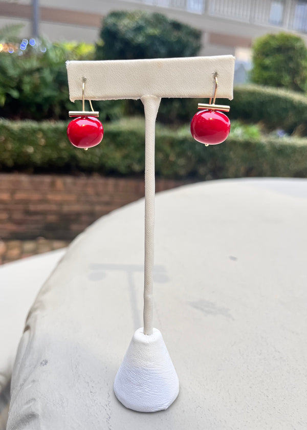 Red Bar Earrings