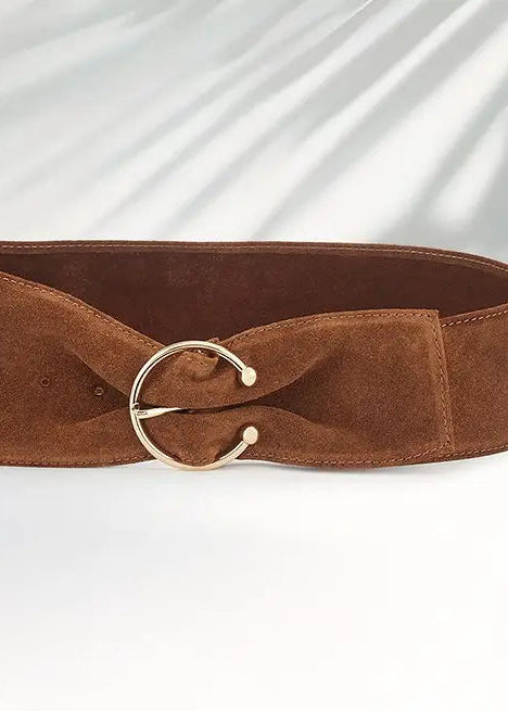 Women's Wide Suede Waist Belt