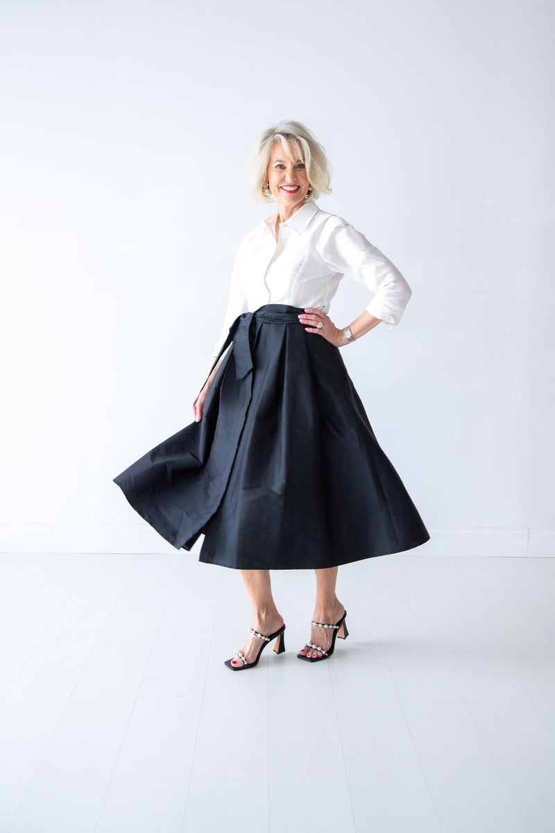 Color Block Taffeta Shirtdress