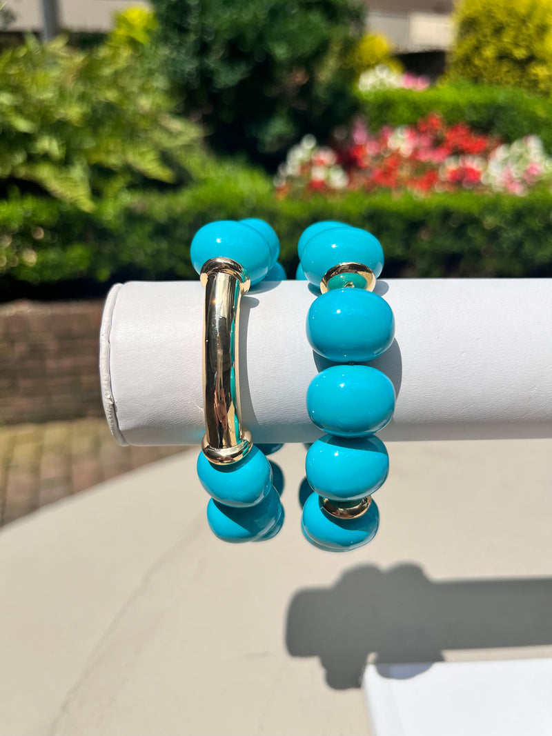 Turquoise Gold Bar Bracelet