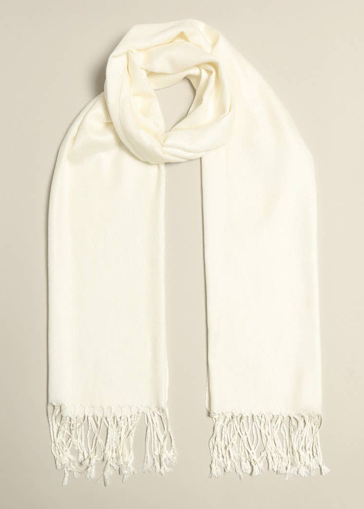 Pashmina Shawl Scarf Wrap with Fringe - 2 Colors