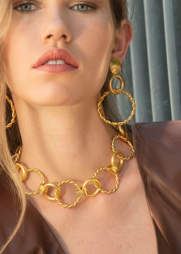 Gold Link Choker Necklace