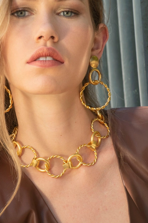 Gold Link Choker Necklace