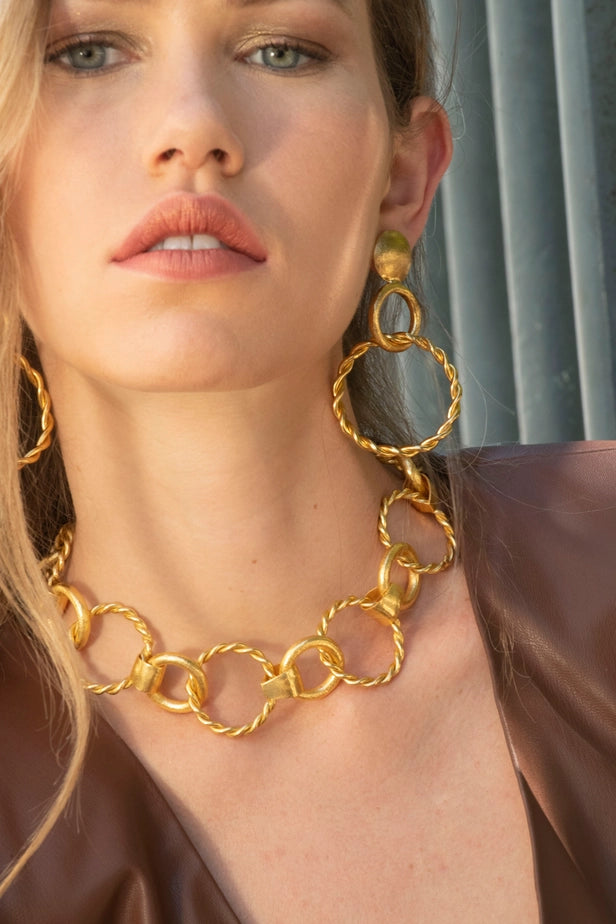 Gold Link Choker Necklace