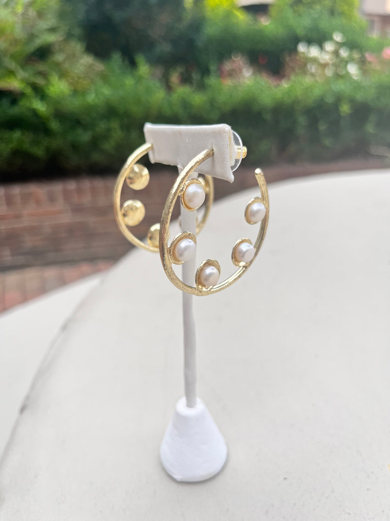 Pearl Hoop Earrings