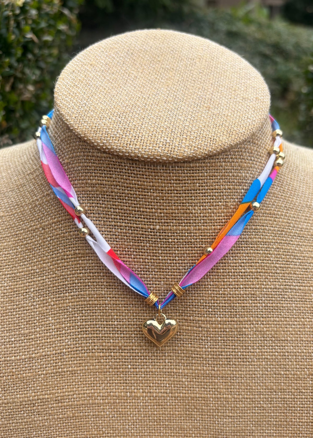 Fizz Fabric Necklace in Blues