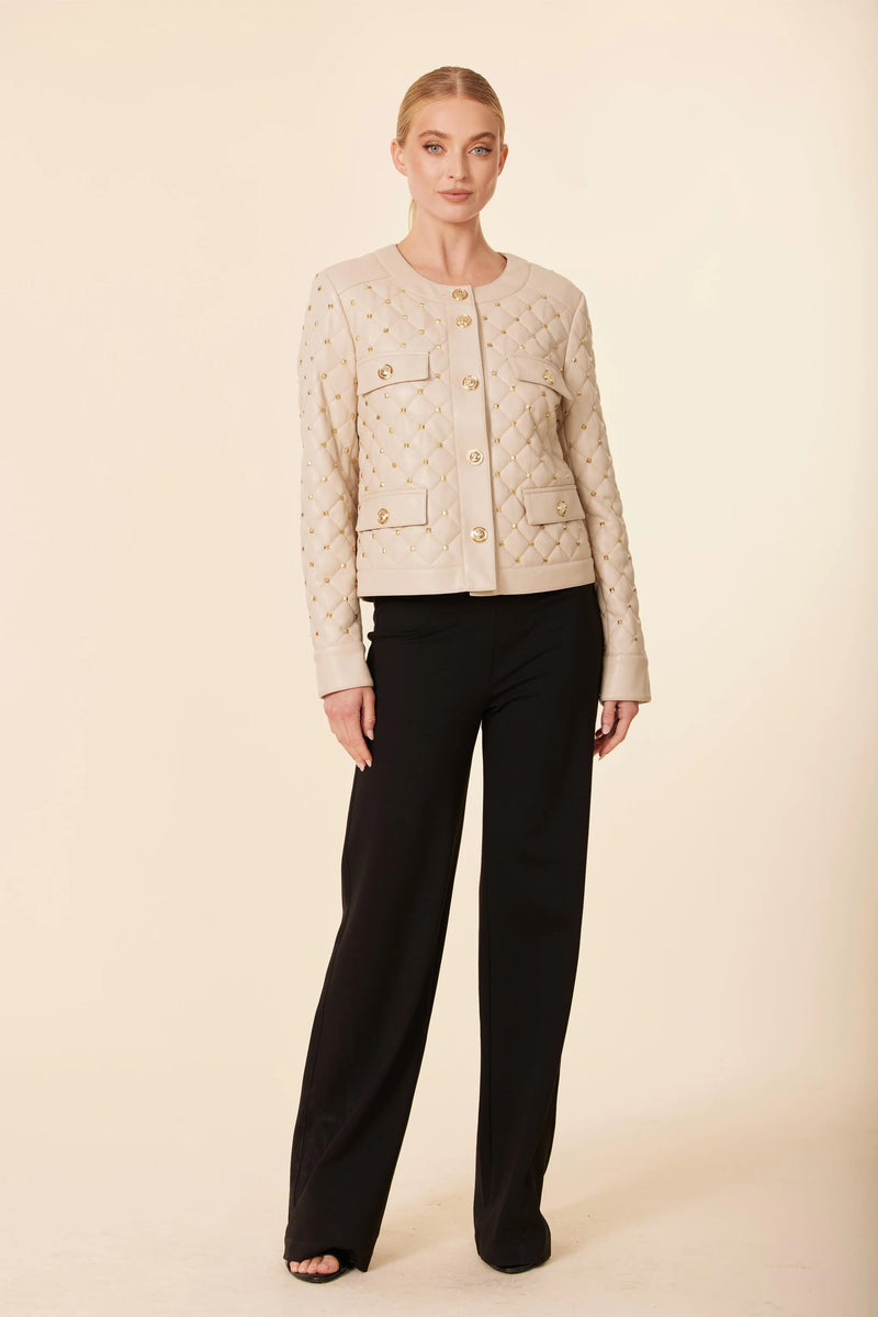 Faux Leather Parisian Jacket With Studs
