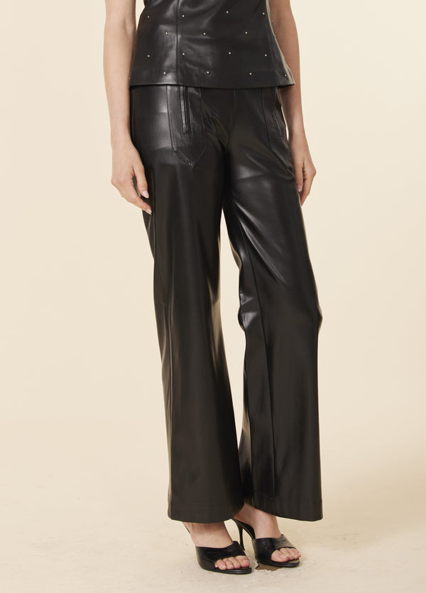 Vegan Leather Double Zip Pant