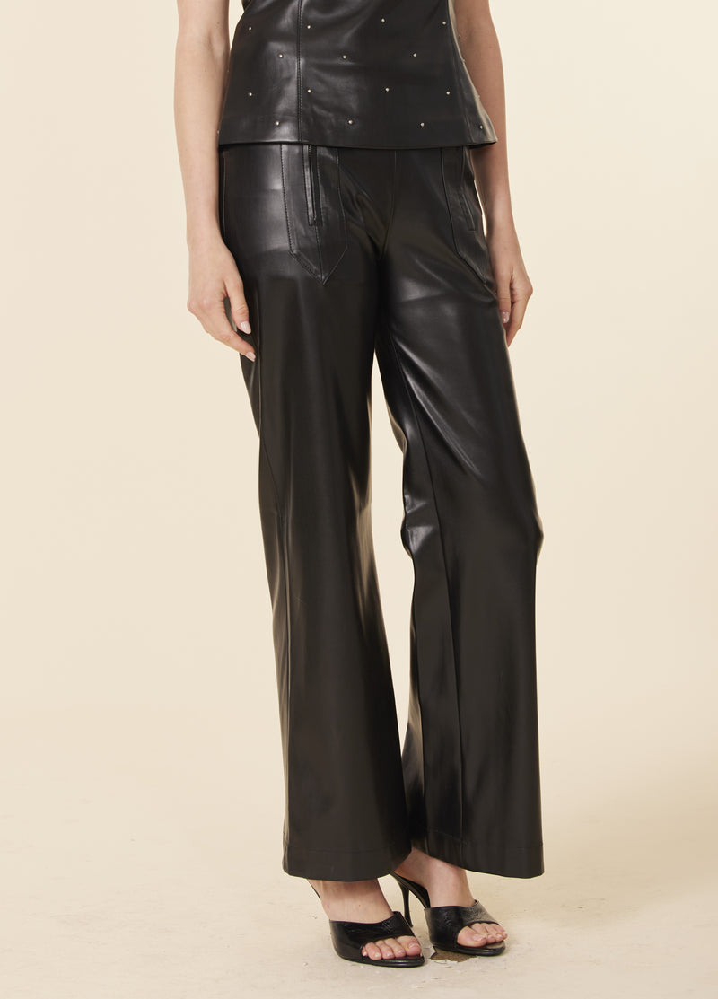 Vegan Leather Double Zip Pant
