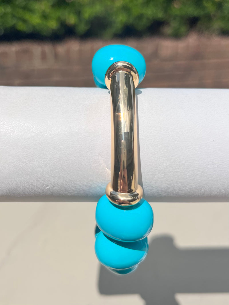 Turquoise Gold Bar Bracelet