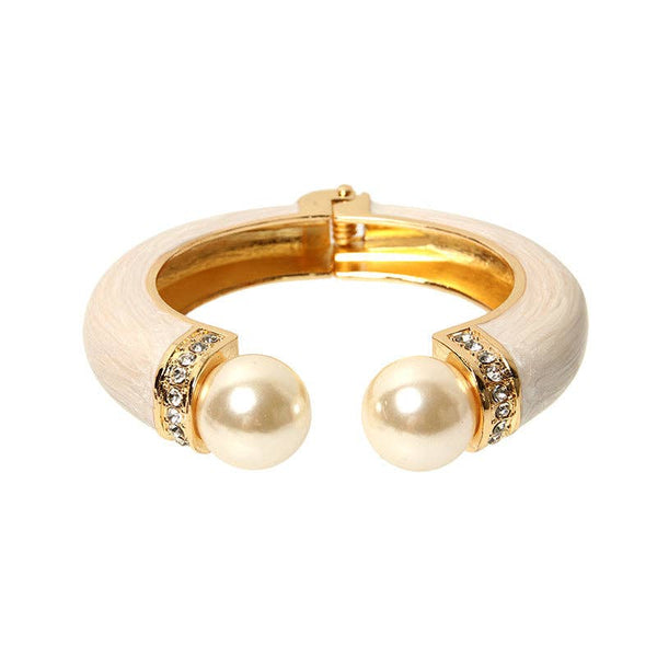 Enamel And Pearl Bracelet