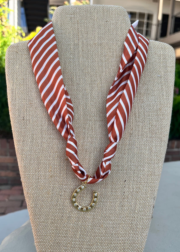Brown Scarf w/ Horse Shoe