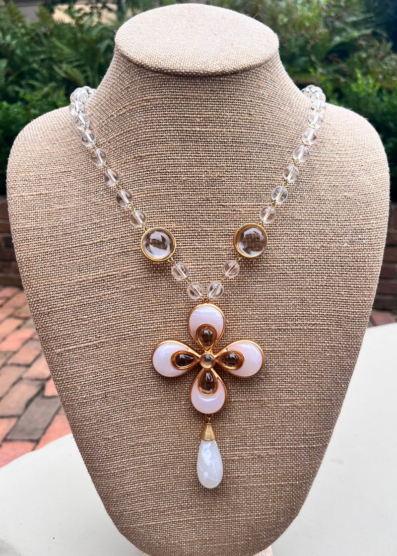 Long Resin Flower Necklace