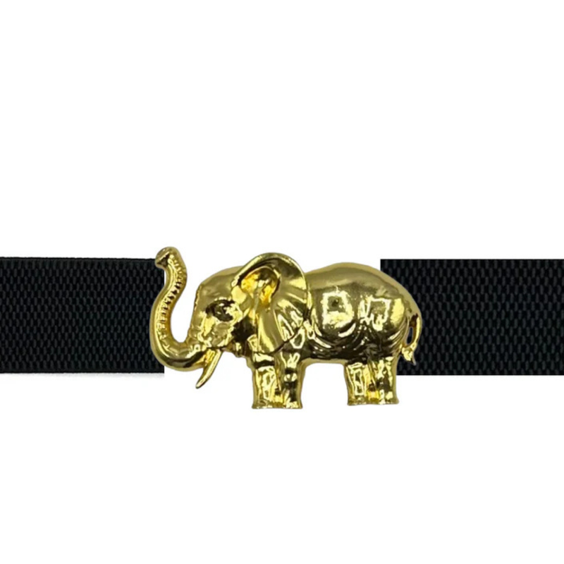 Elephant Artisan Interchangeable Belt Buckle w/ Gold Finish