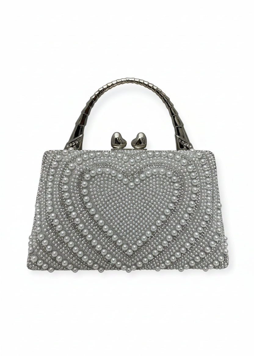Pearl Heart Evening Bag