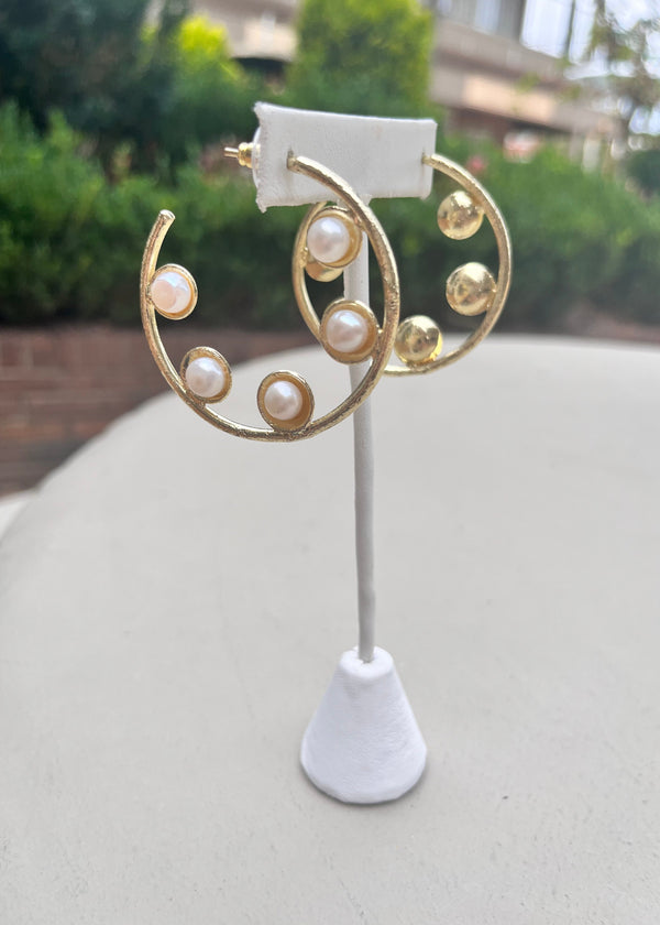 Pearl Hoop Earrings