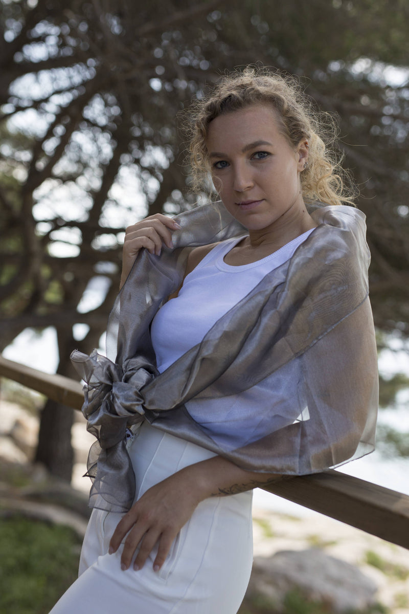 Metallic Silk Organza Party Shawl: Money