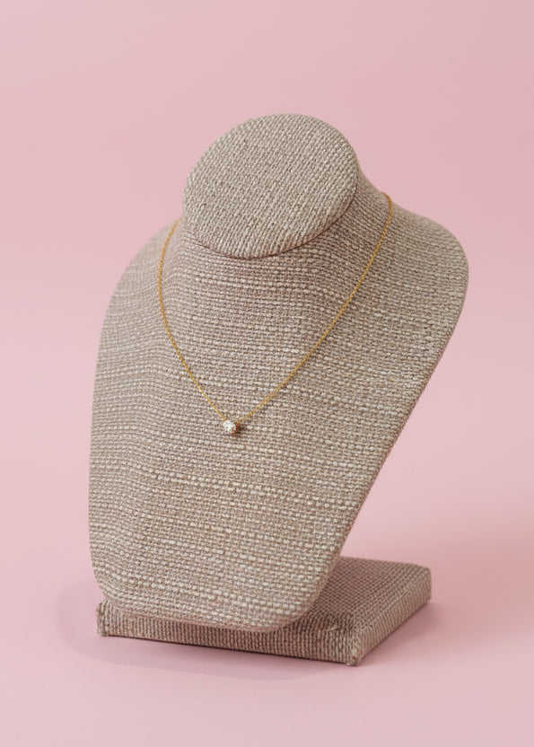 Gold "Only One" Moissanite Necklace