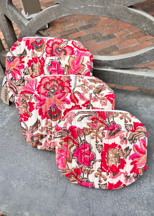 Set of 3 Quilted Pouches - 2 Colors