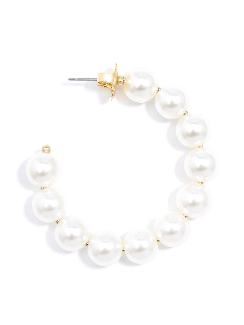 The Classic Pearl Hoop Earrings: Pearl