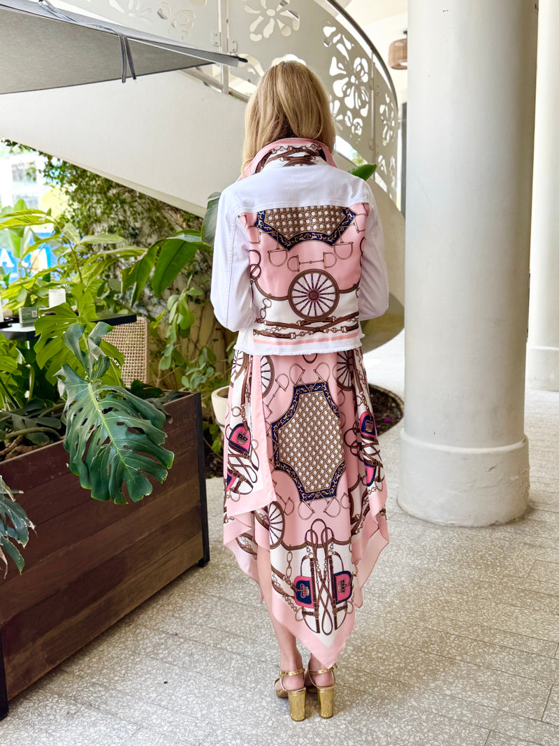 The White Denim Jacket / Blush Bit
