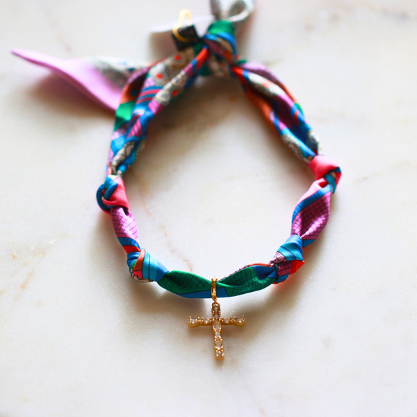 Scarf Necklace: Cross