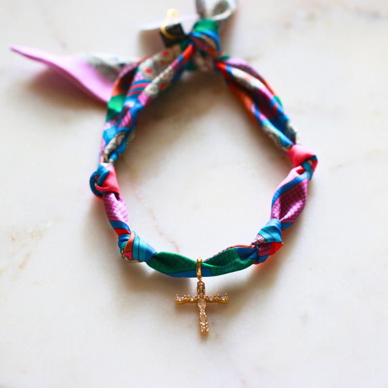 Scarf Necklace: Cross