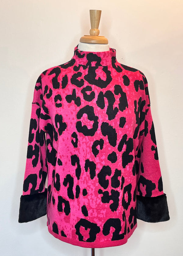 Funnel Neck Cheetah Sweater