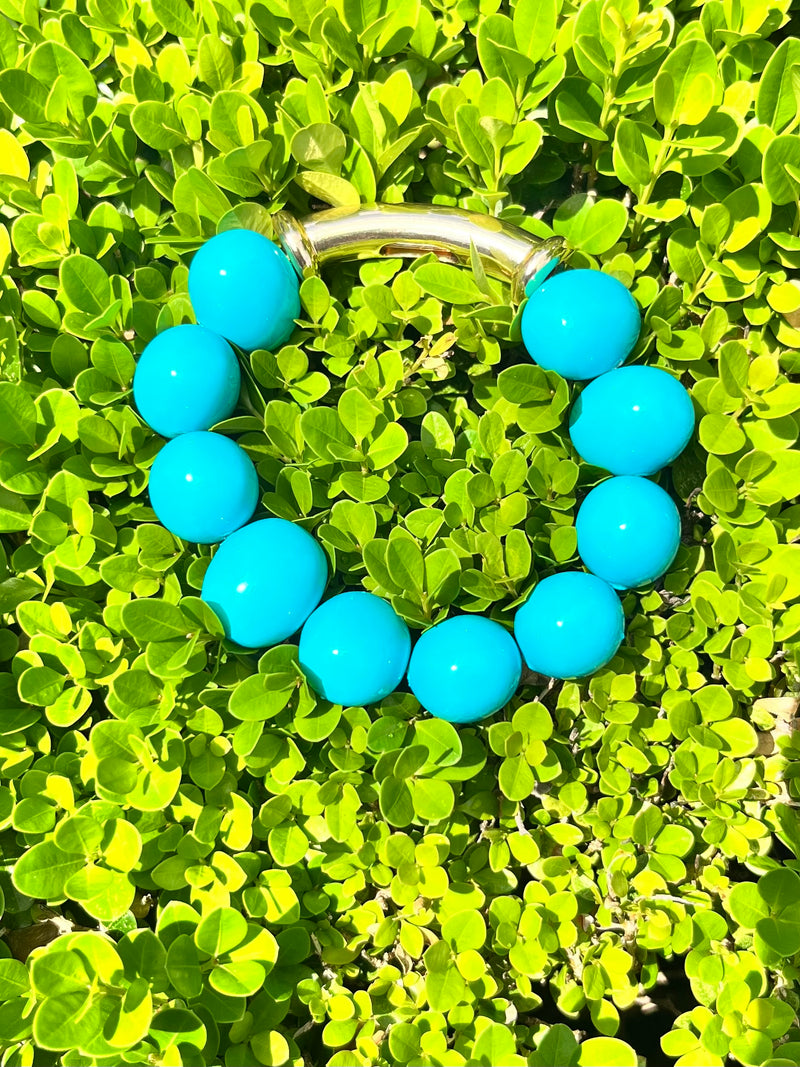 Turquoise Gold Bar Bracelet