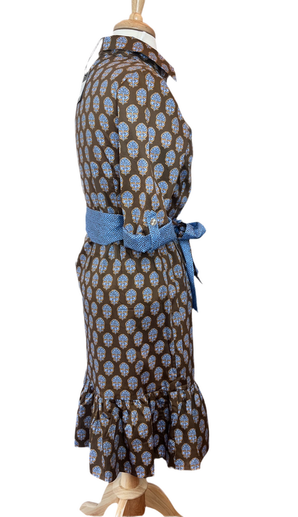 Essential Dress - Chocolate Foulard