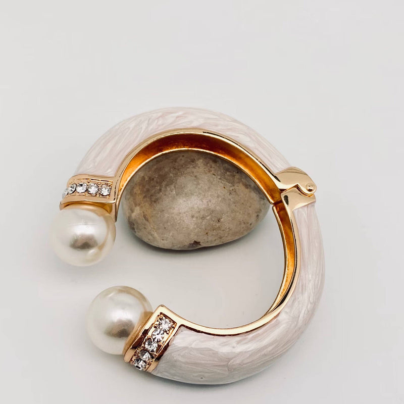 Enamel And Pearl Bracelet
