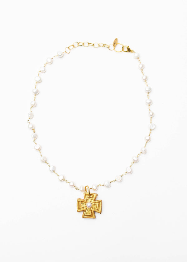 Fresh Water Pearl Chain with Anna Pearl Cross