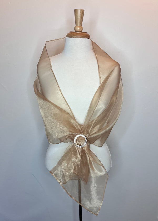 Gold Organza Wrap with Buckle