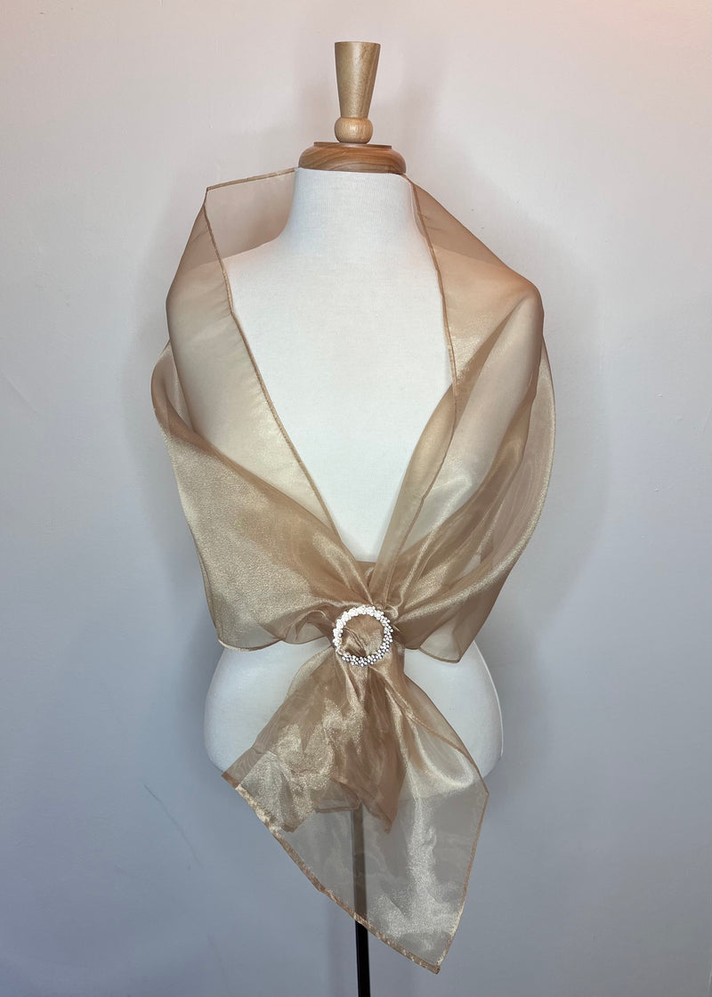 Gold Organza Wrap with Buckle
