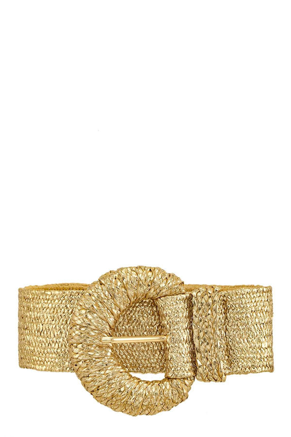 Half Circle Buckle Metallic Belt - 3 Colors