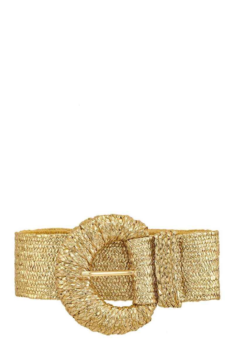 Half Circle Buckle Metallic Belt - 3 Colors